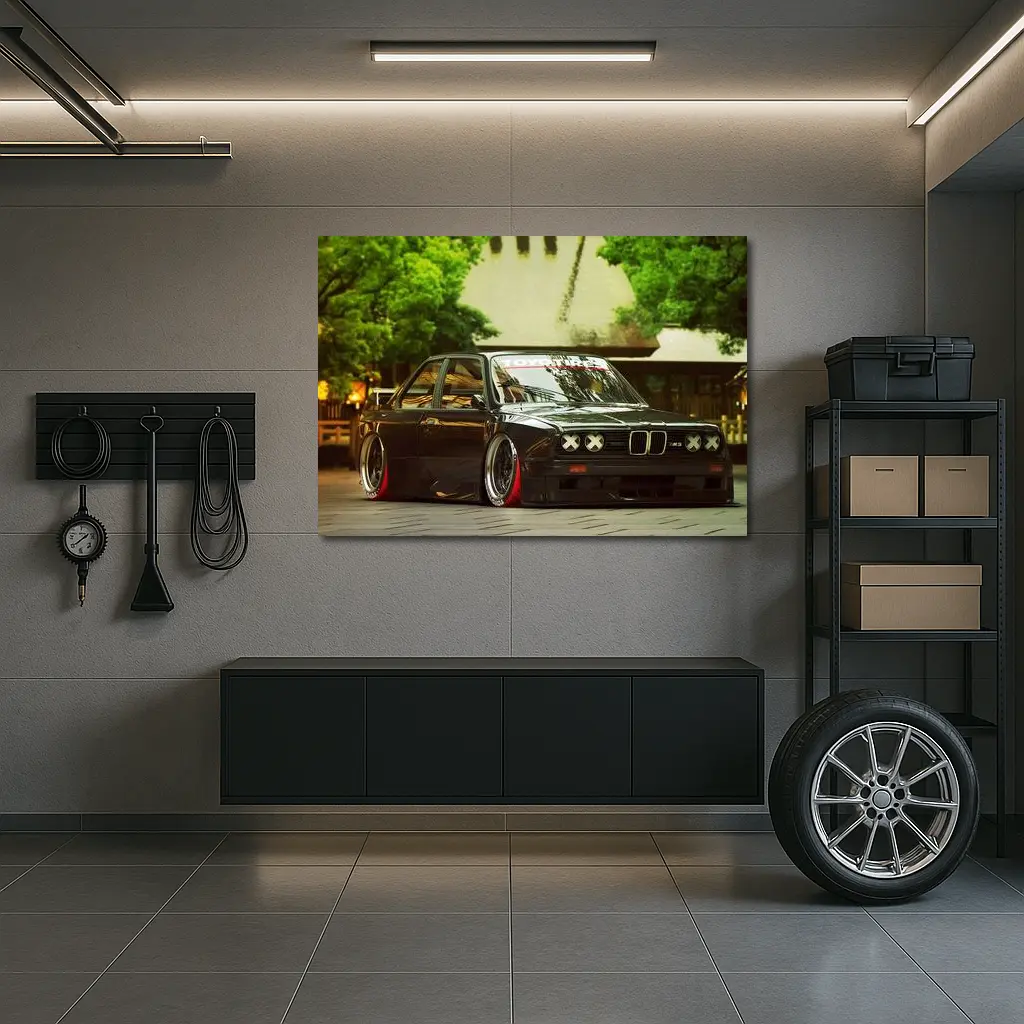 BMW M3 E30 Black Slammed Street Build – Wall Art