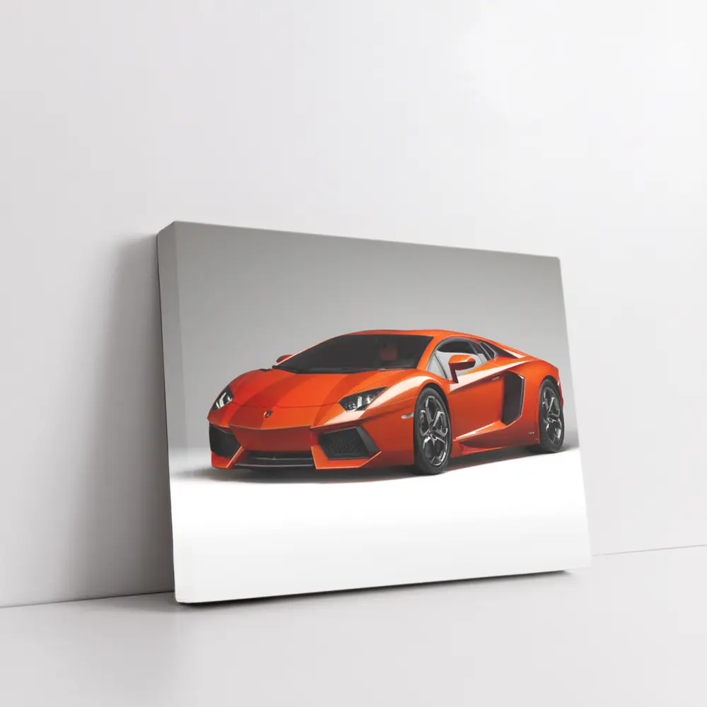 Lamborghini Aventador Orange Supercar Studio Shot – Wall Art