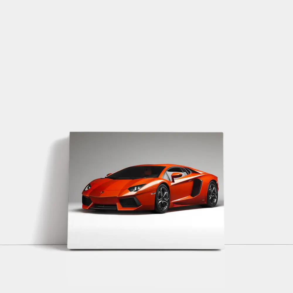 Lamborghini Aventador Orange Supercar Studio Shot – Wall Art
