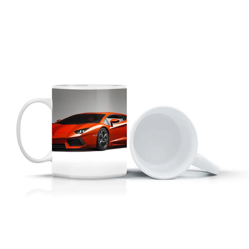 Lamborghini Aventador Orange Supercar Studio Shot – Mugs
