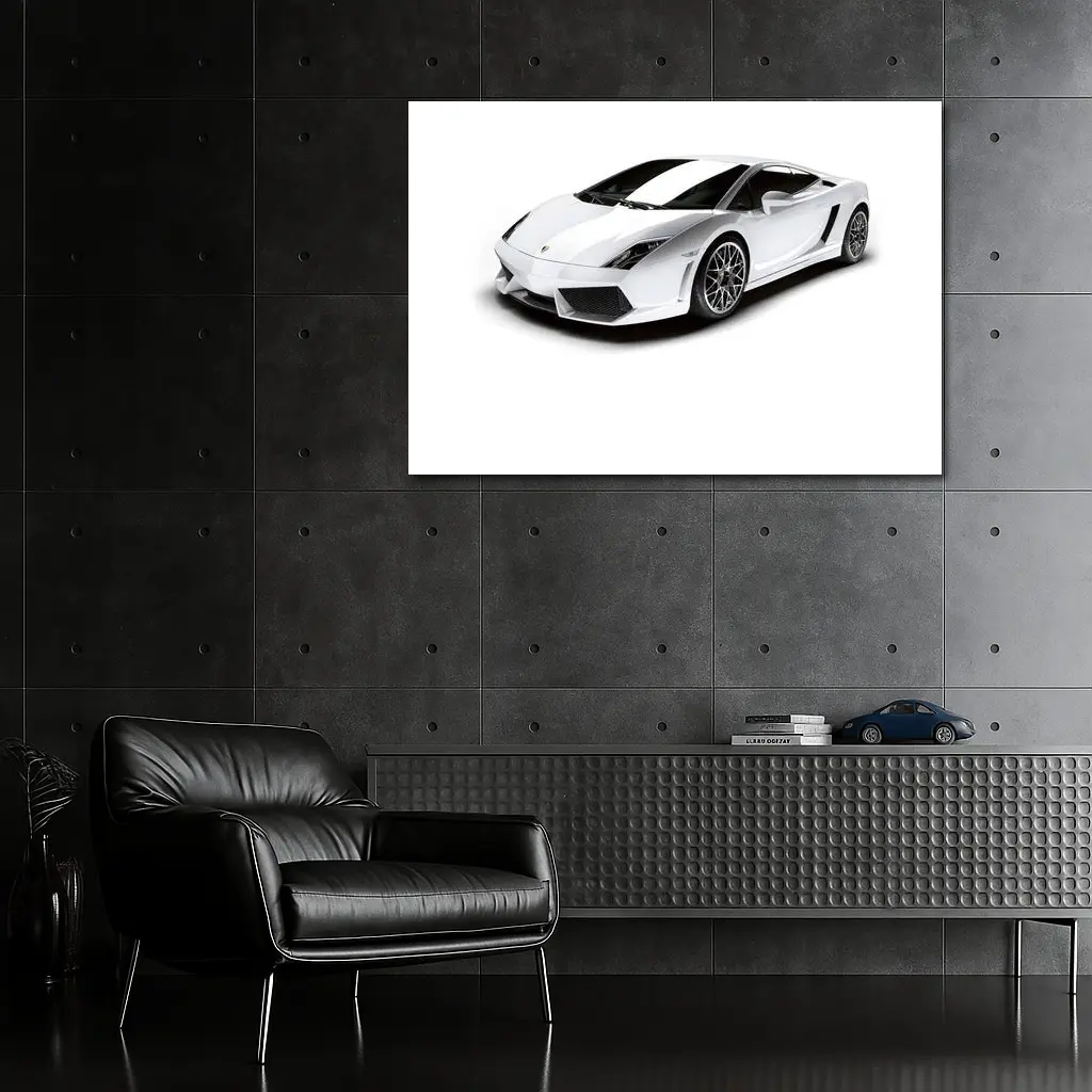 Lamborghini Gallardo White Supercar Studio Shot – Wall Art