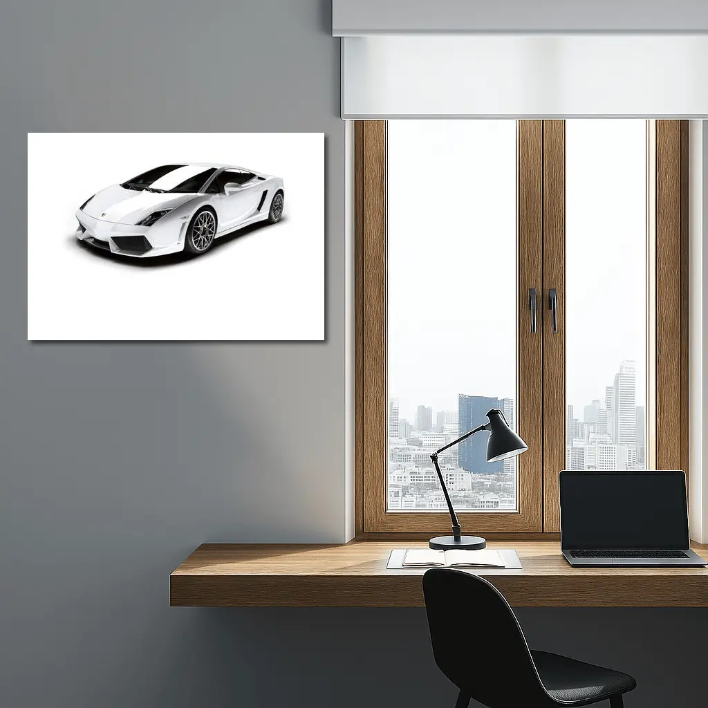 Lamborghini Gallardo White Supercar Studio Shot – Wall Art