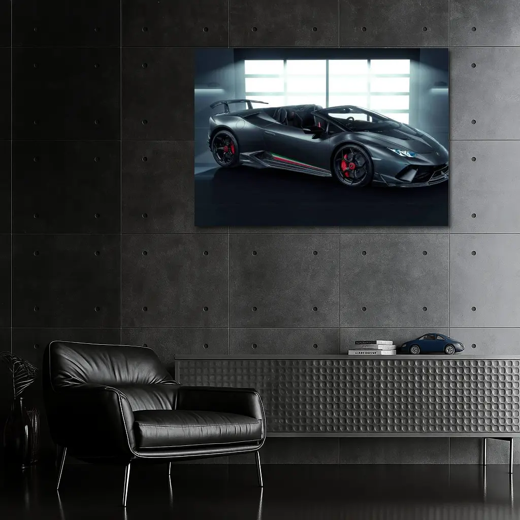 Lamborghini Huracan Matte Gray Garage – Wall Art