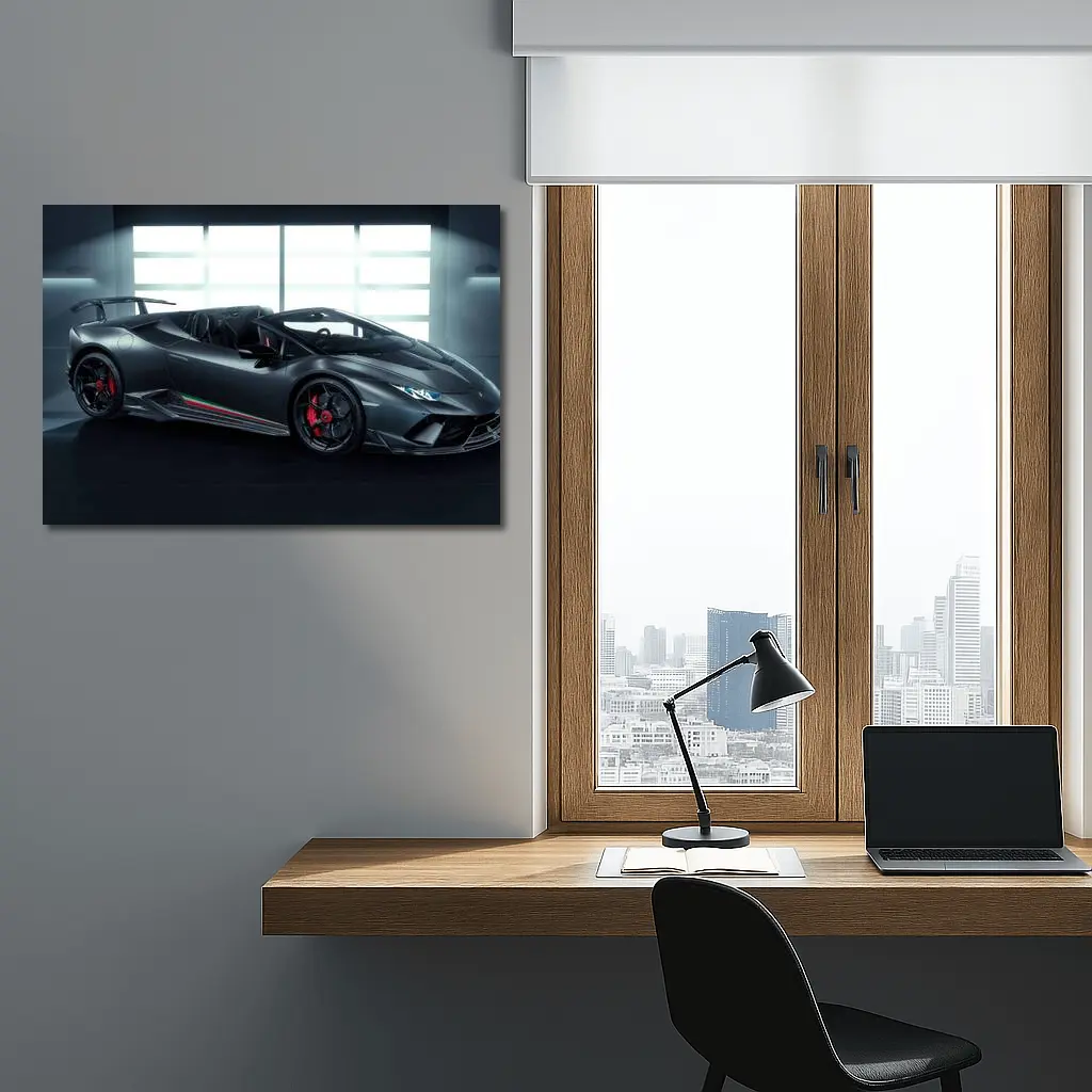 Lamborghini Huracan Matte Gray Garage – Wall Art