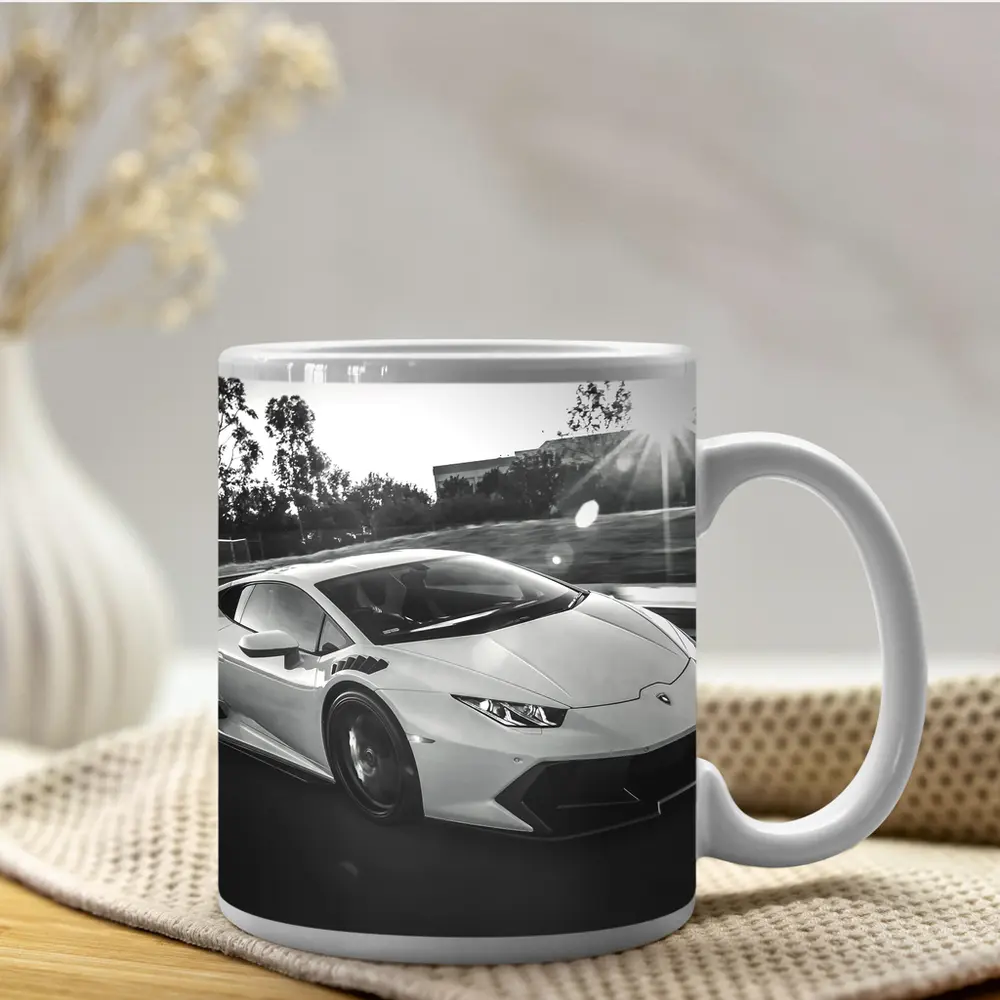 Lamborghini Huracan Racing on Open Road – Mugs