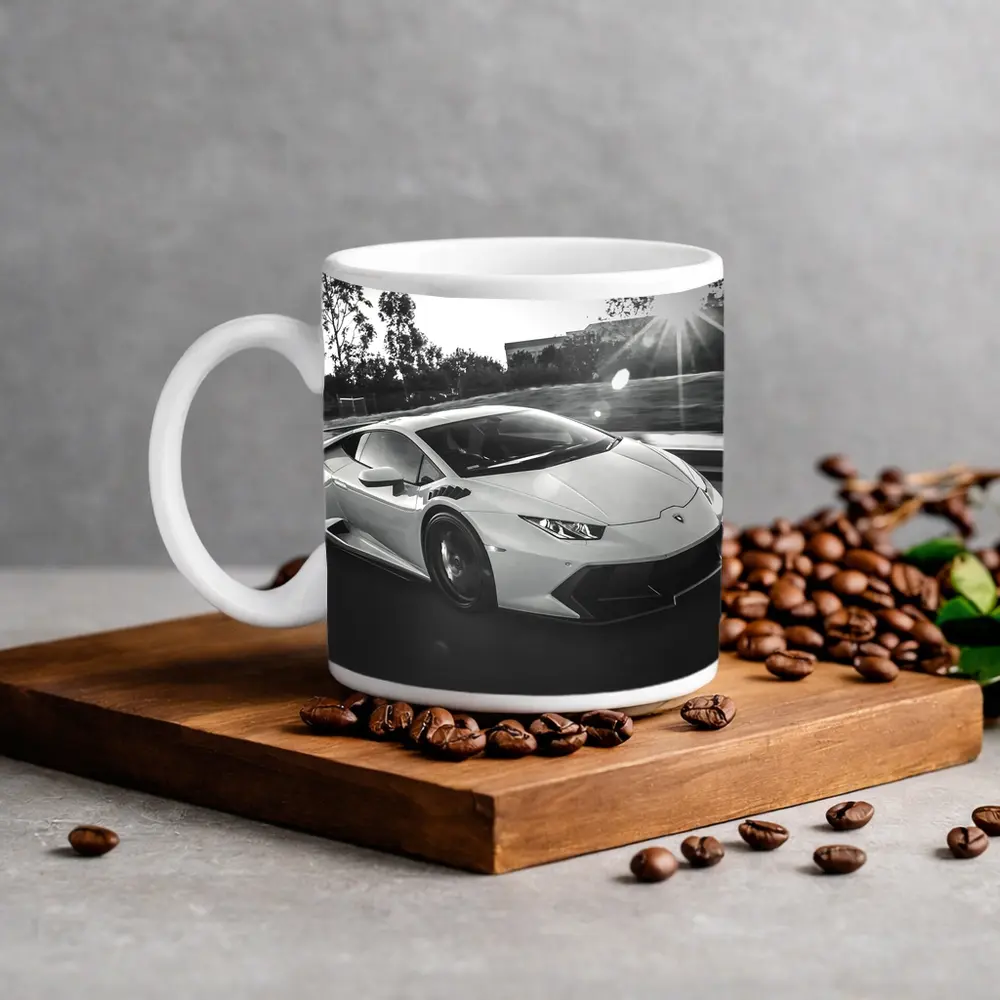 Lamborghini Huracan Racing on Open Road – Mugs