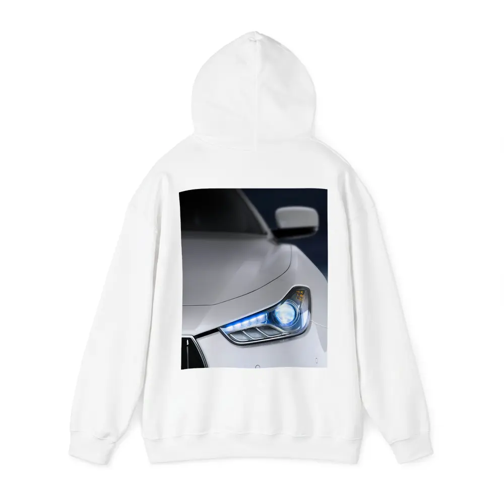 Maserati Ghibli White Headlight Close Up – Hoodies