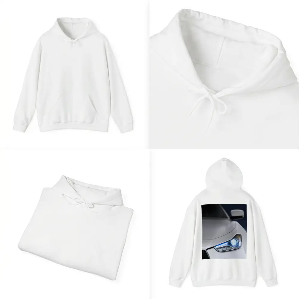 Maserati Ghibli White Headlight Close Up – Hoodies