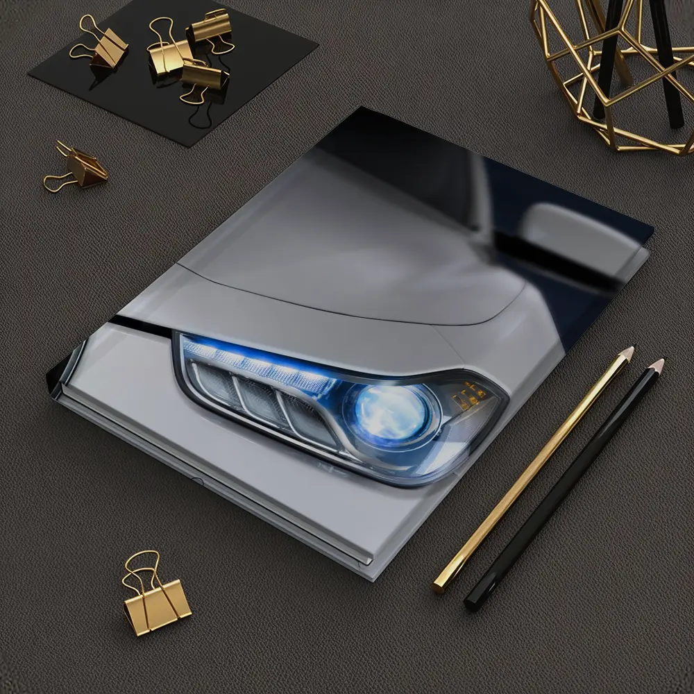 Maserati Ghibli White Headlight Close Up – Notebooks