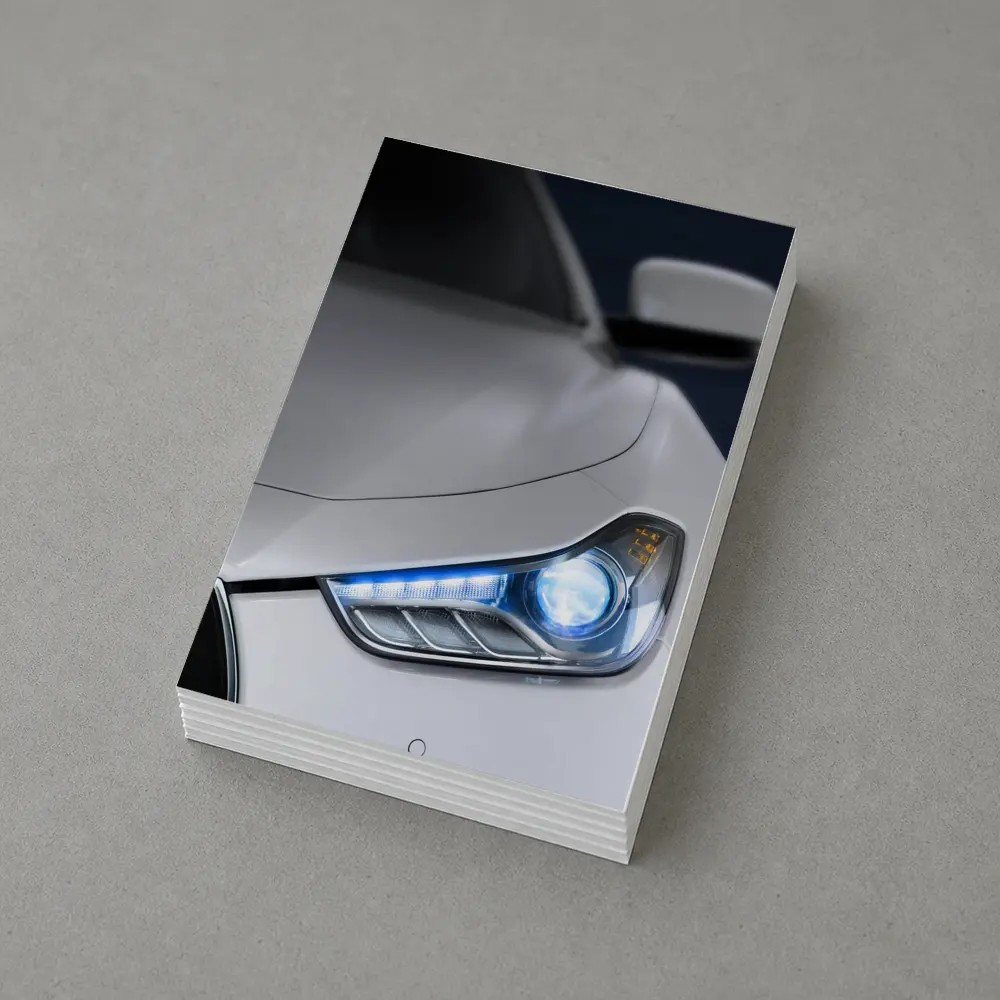 Maserati Ghibli White Headlight Close Up – Postcards