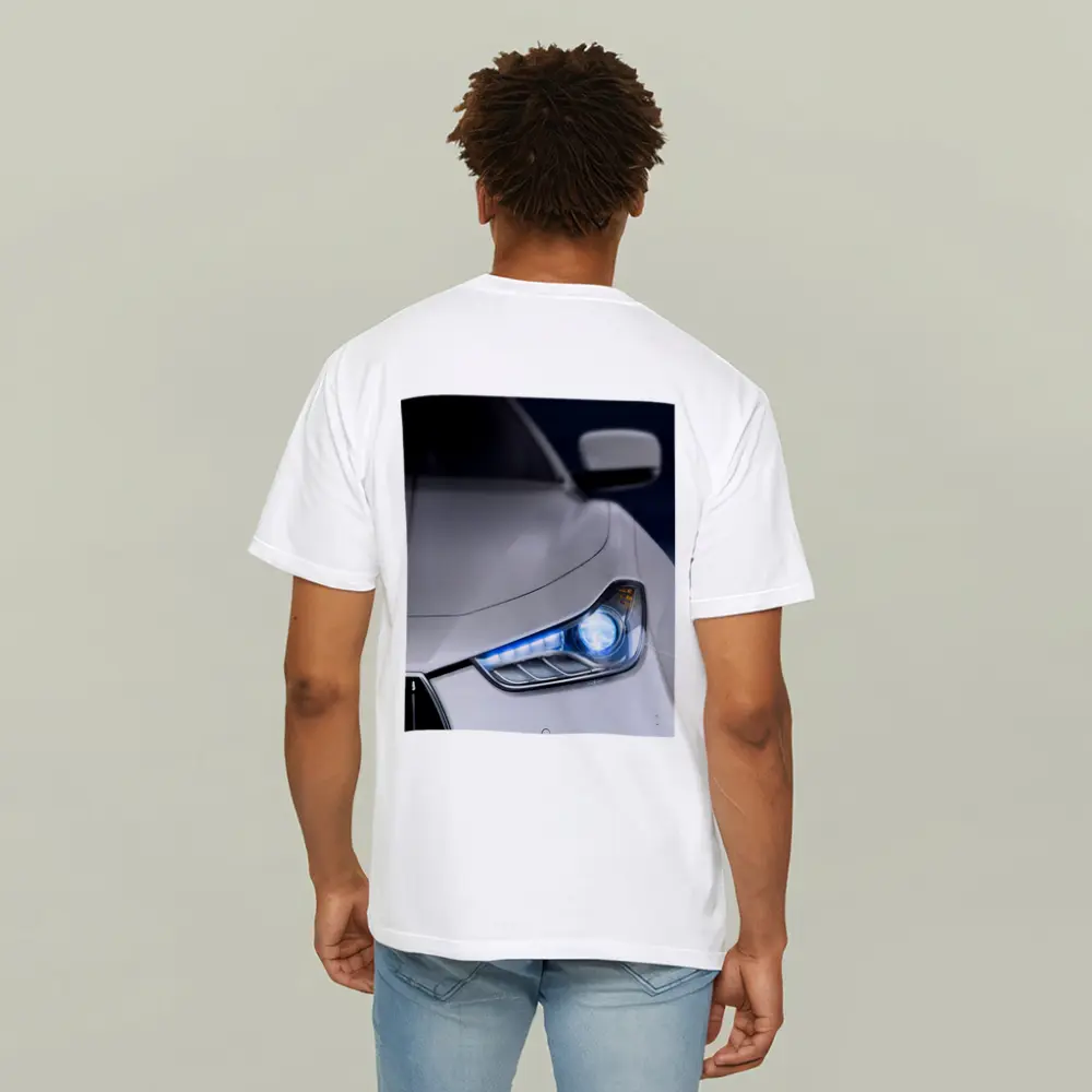 Maserati Ghibli White Headlight Close Up – T-Shirts