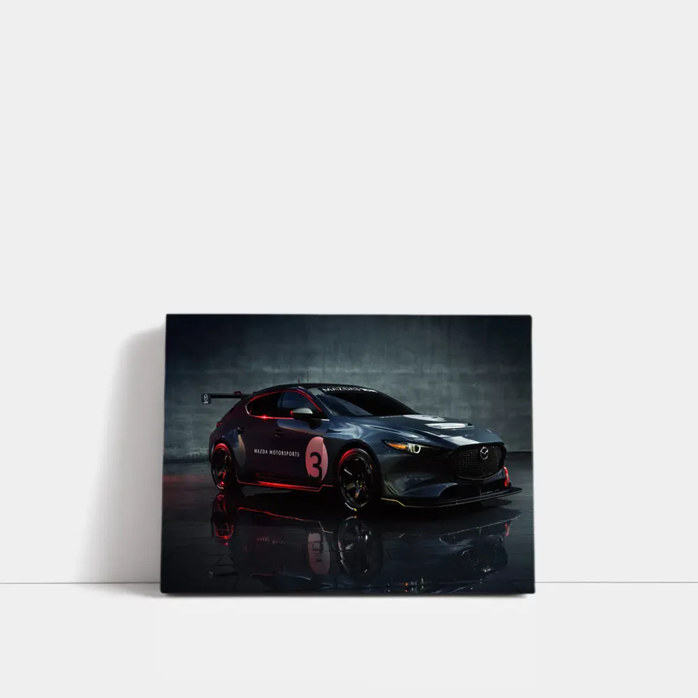 Mazda Three Motorsports Race Car Dark Studio – Wall Art
