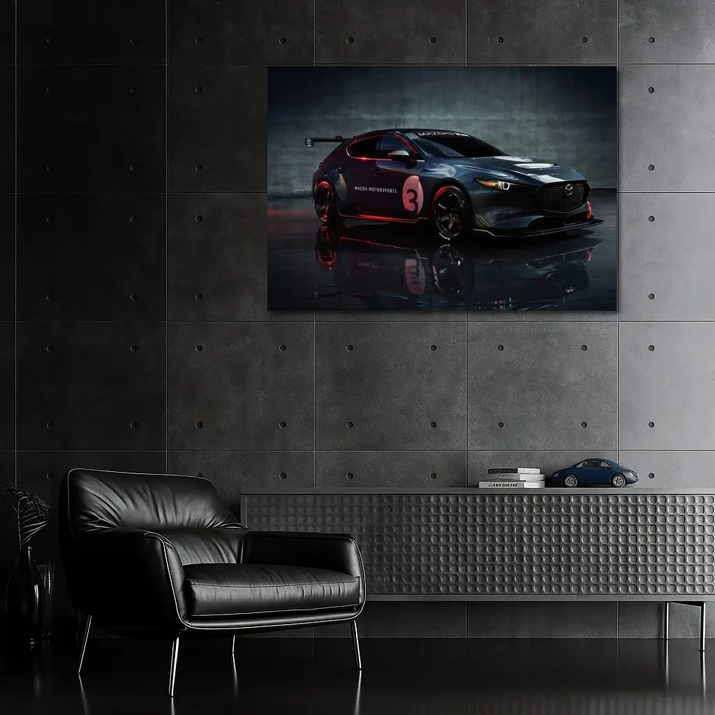 Mazda Three Motorsports Race Car Dark Studio – Wall Art