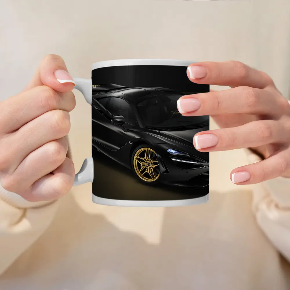 McLaren 720S Black Gold Dark Background – Mugs