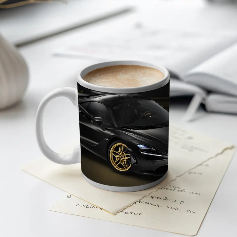 McLaren 720S Black Gold Dark Background – Mugs
