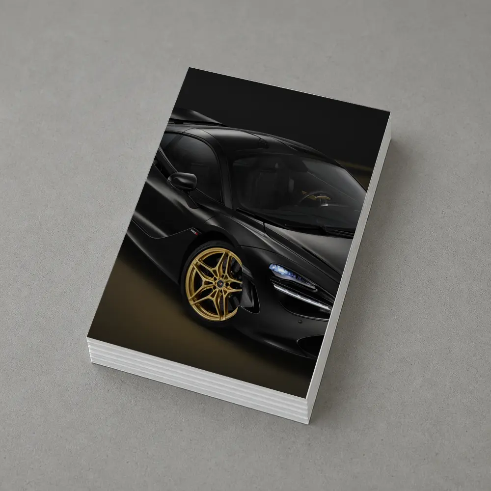 McLaren 720S Black Gold Dark Background – Postcards