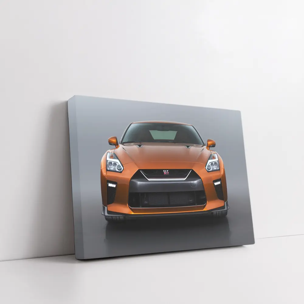 Nissan GT-R Front View Orange Studio – Wall Art