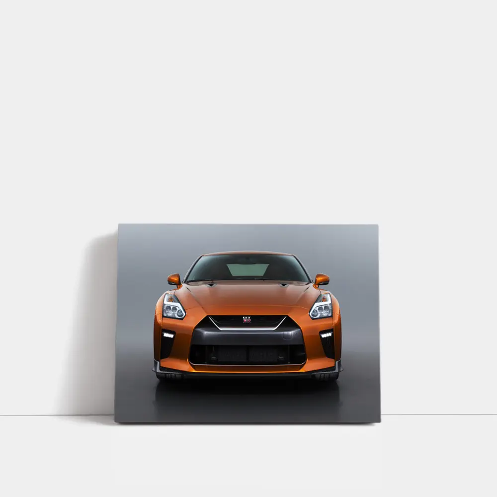 Nissan GT-R Front View Orange Studio – Wall Art