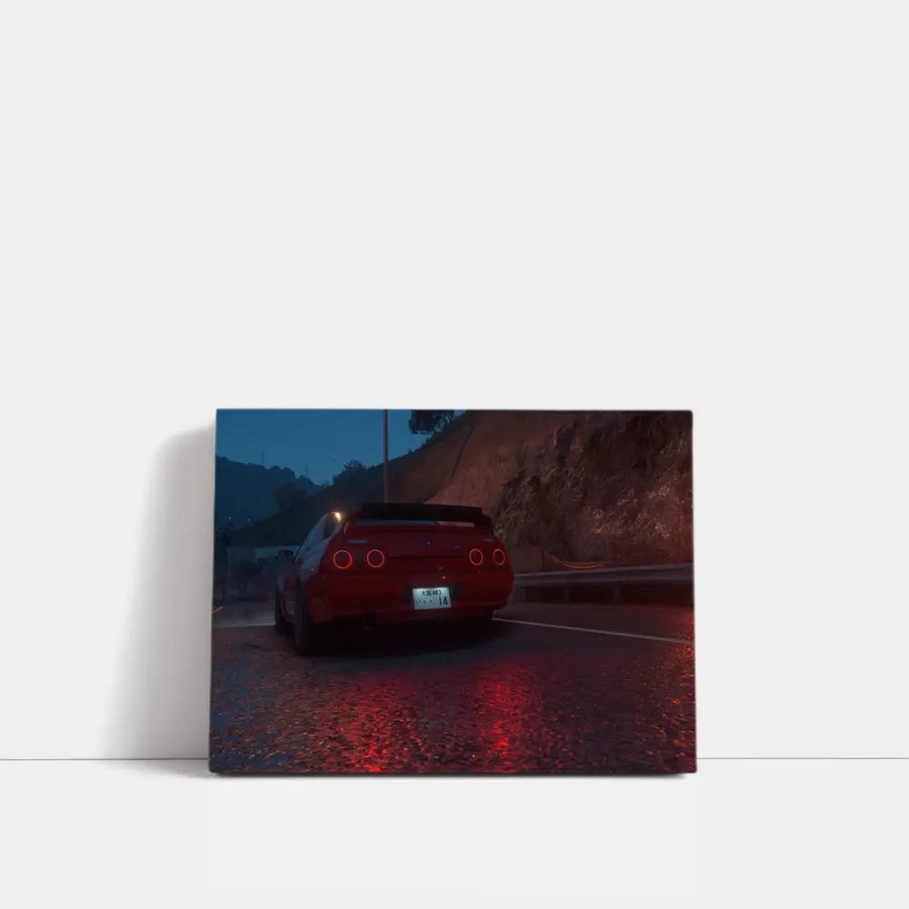 Nissan Skyline GT-R Red Night Mountain Road – Wall Art