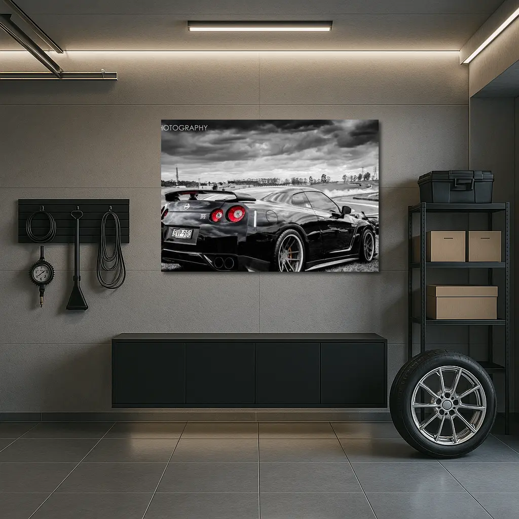 Nissan GT-R Black Track Day Racing – Wall Art