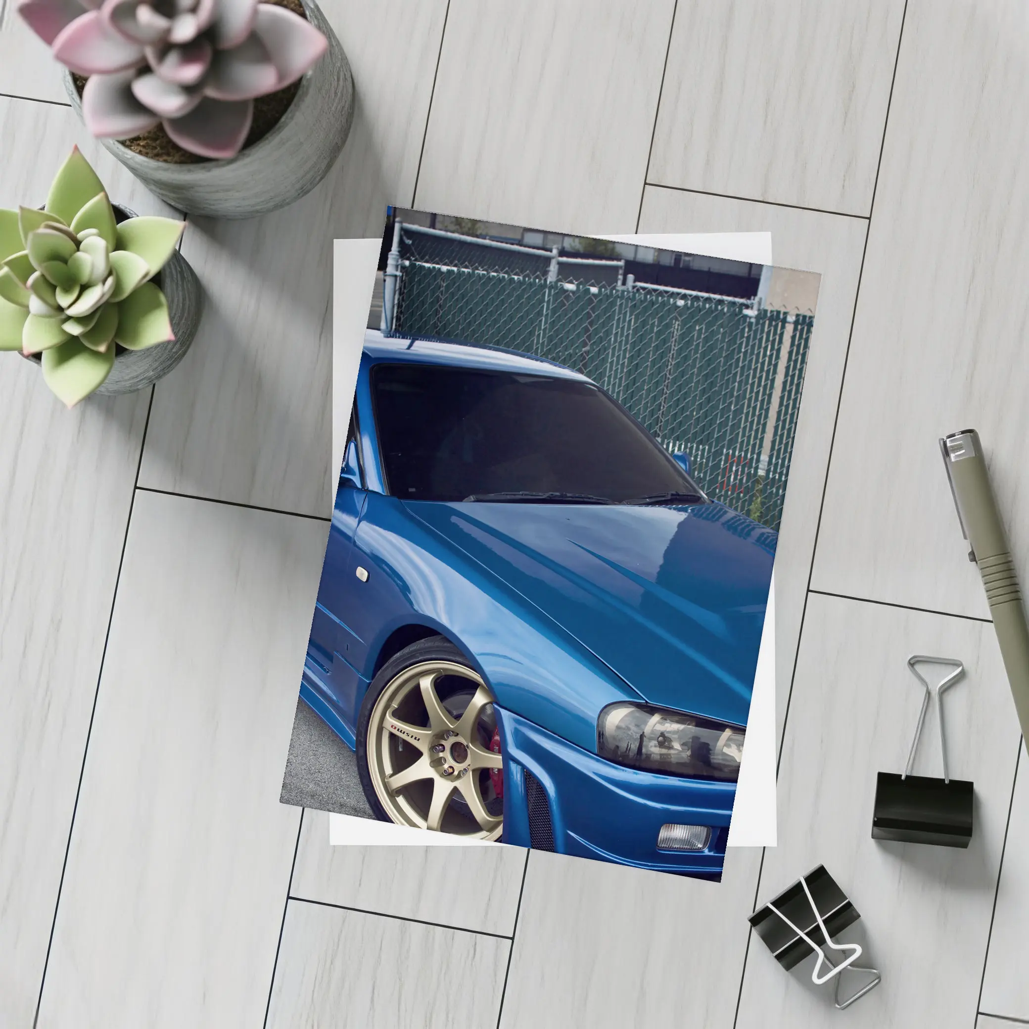 Nissan Skyline GT-R R34 Blue Street – Postcards