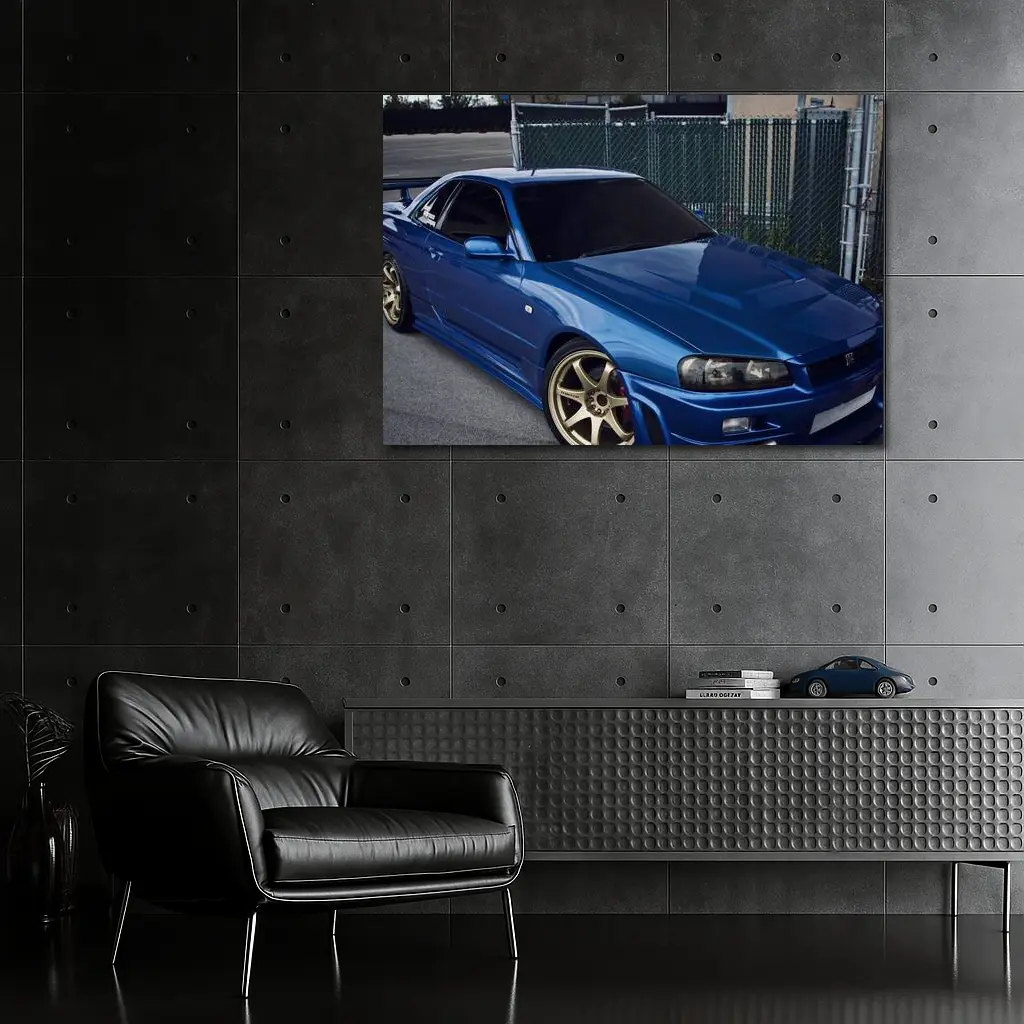 Nissan Skyline GT-R R34 Blue Street – Wall Art