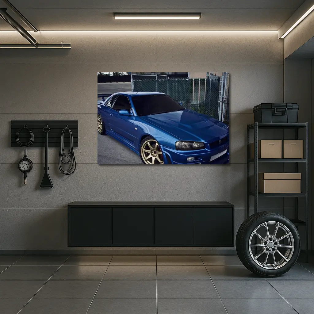 Nissan Skyline GT-R R34 Blue Street – Wall Art