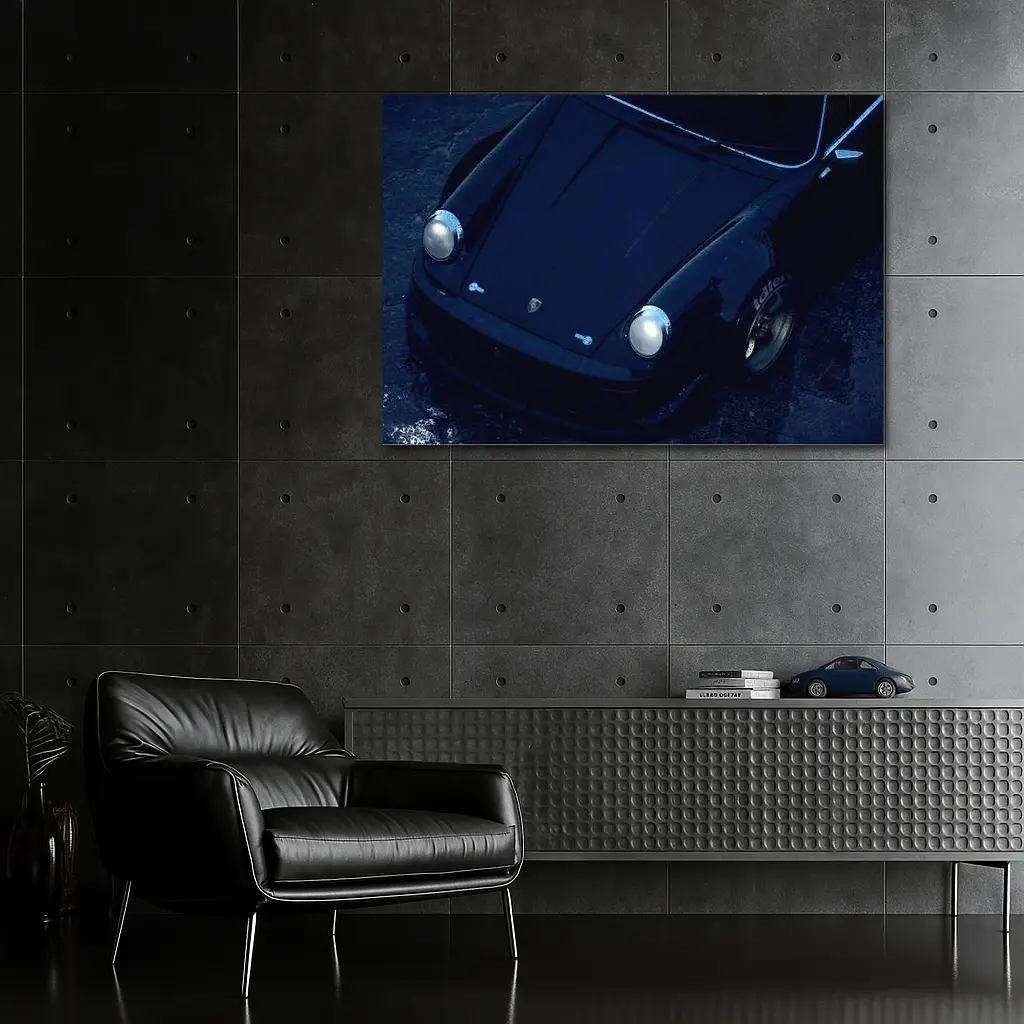 Porsche 911 Black Dark Wet Street – Wall Art