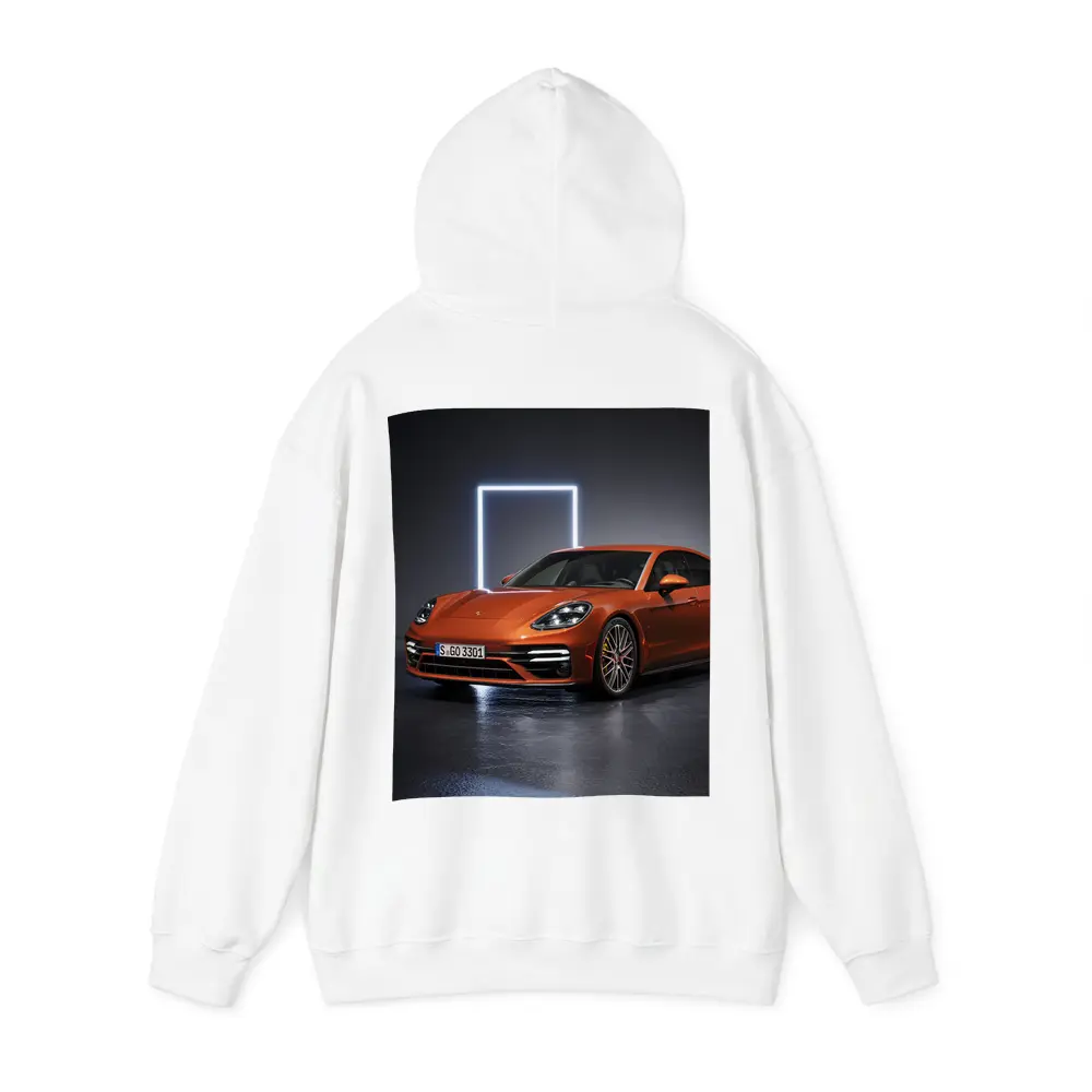 Porsche Panamera Orange Studio Dark Background – Hoodies