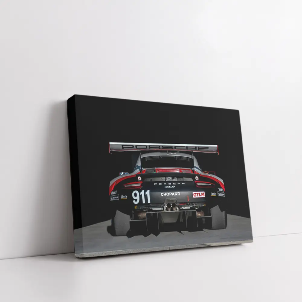 Porsche 911 RSR Race Car Black Background – Wall Art