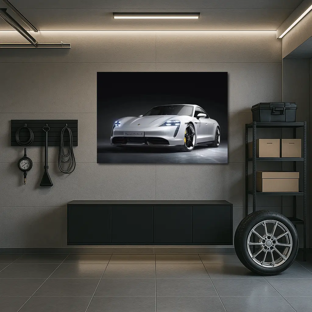 Porsche Taycan Turbo S Dark Studio – Wall Art