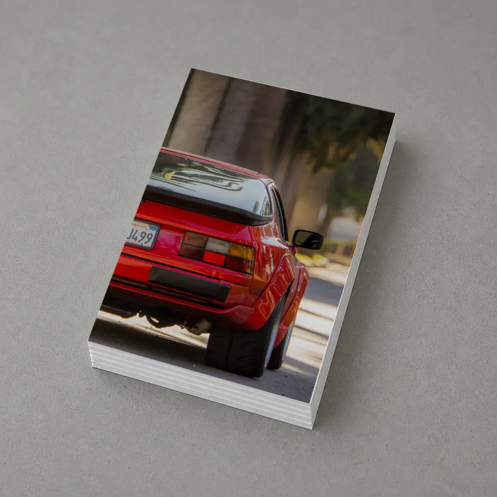 Red Porsche 944 Rear California Street – Postcards