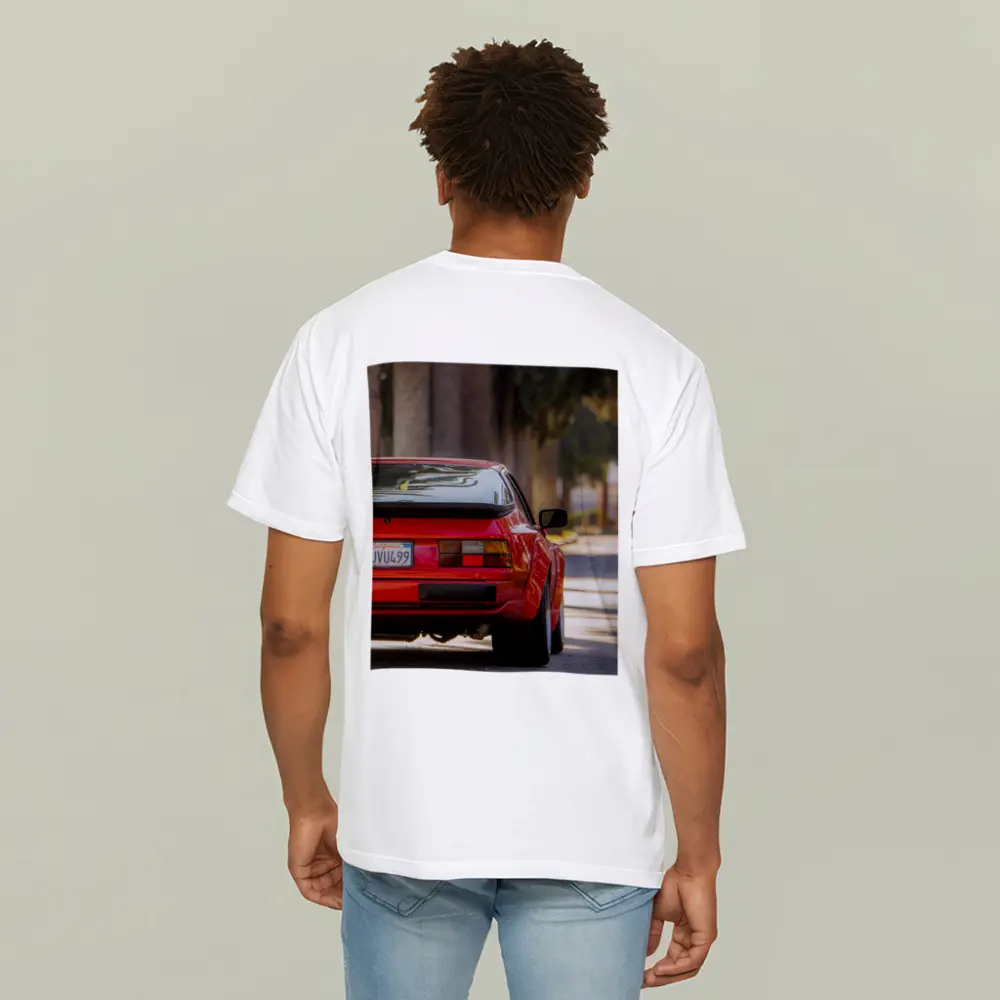 Red Porsche 944 Rear California Street – T-Shirts