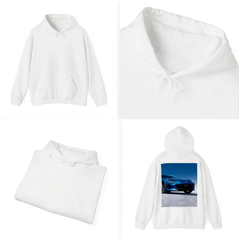 Subaru BRZ Blue Sports Car Salt Flats – Hoodies