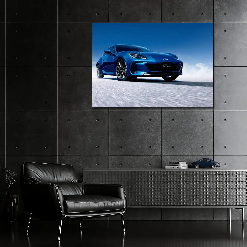 Subaru BRZ Blue Sports Car Salt Flats – Wall Art