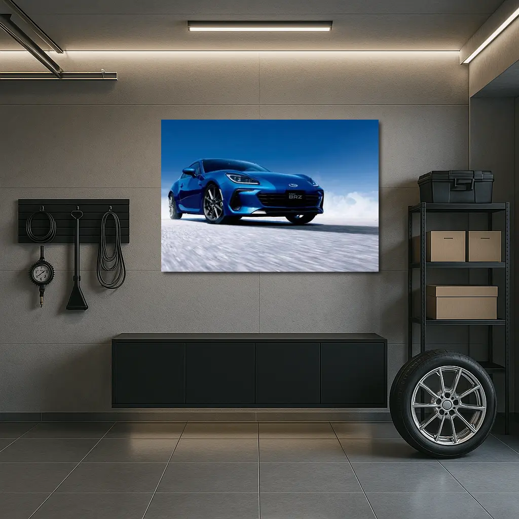 Subaru BRZ Blue Sports Car Salt Flats – Wall Art