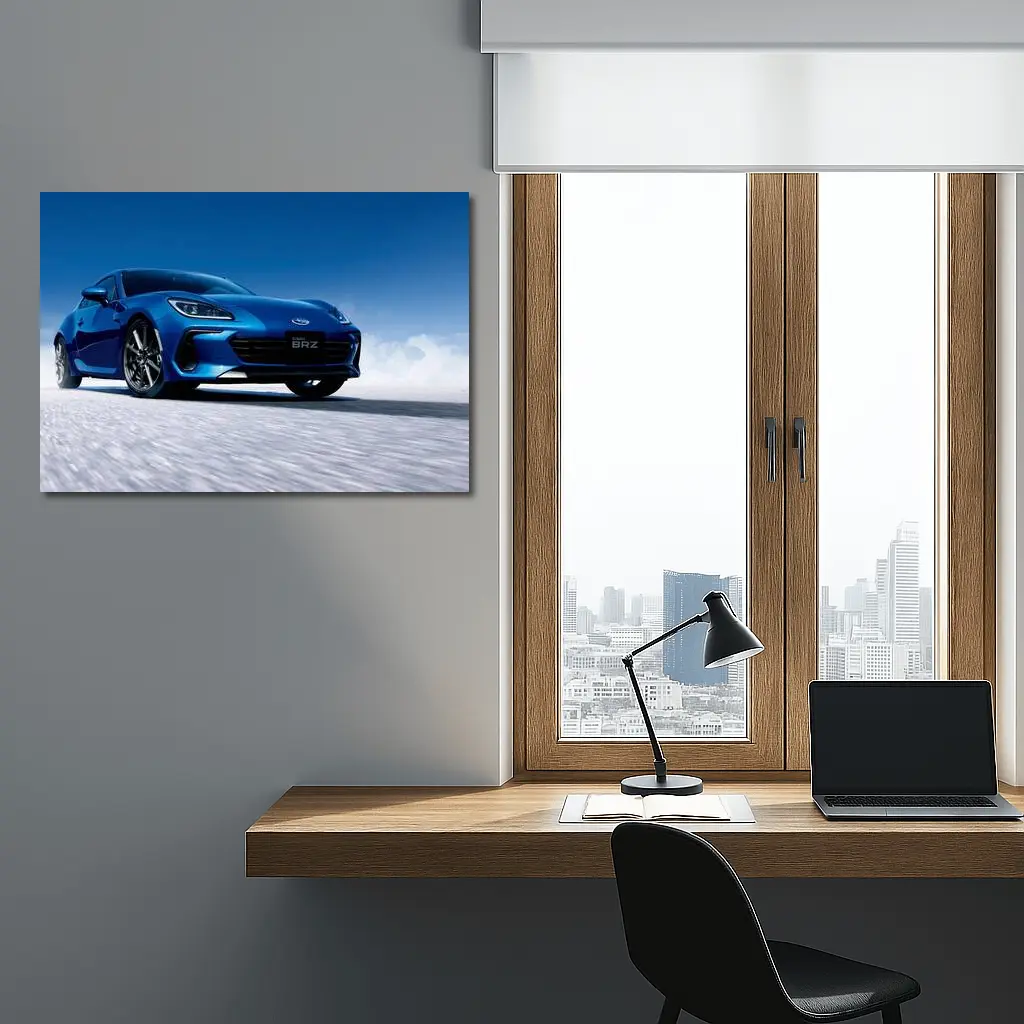 Subaru BRZ Blue Sports Car Salt Flats – Wall Art