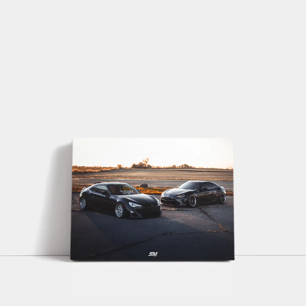 Toyota GT86 and GR86 Black Duo – Wall Art