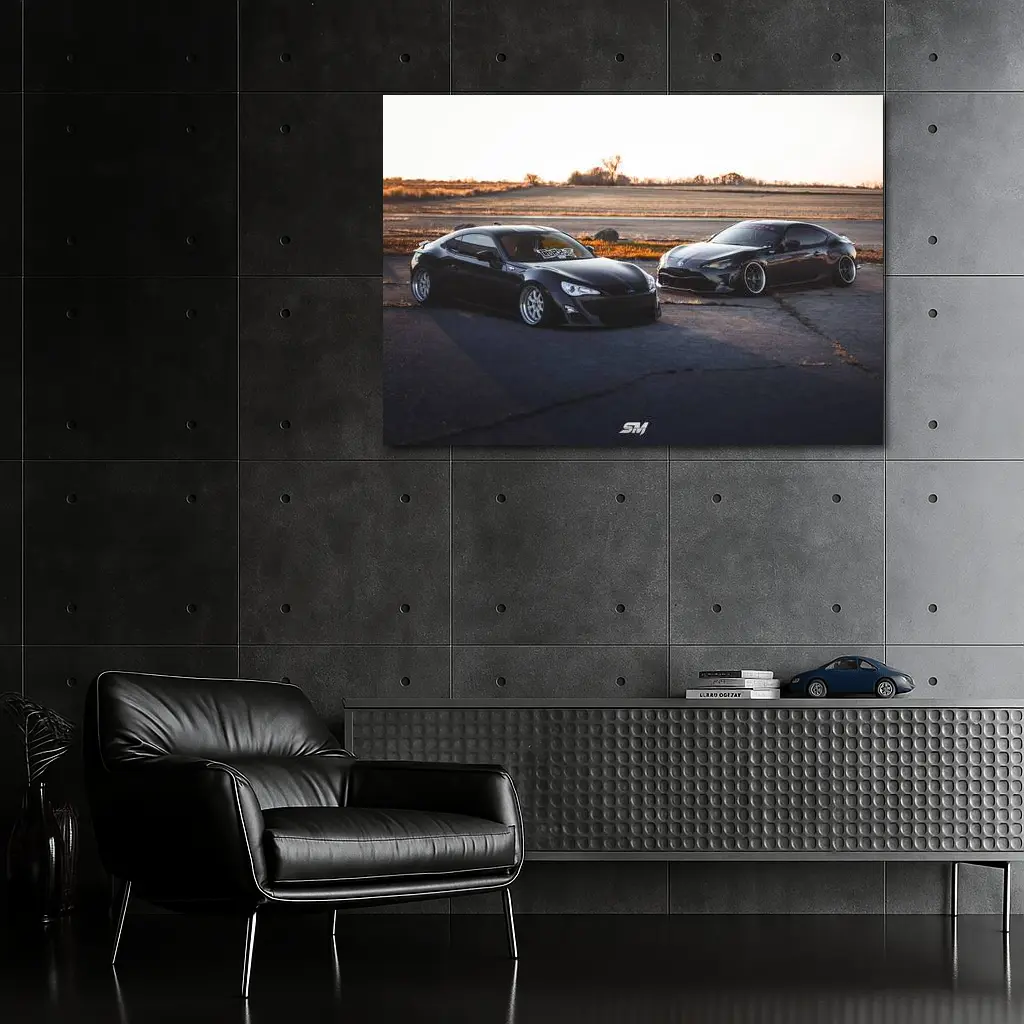 Toyota GT86 and GR86 Black Duo – Wall Art