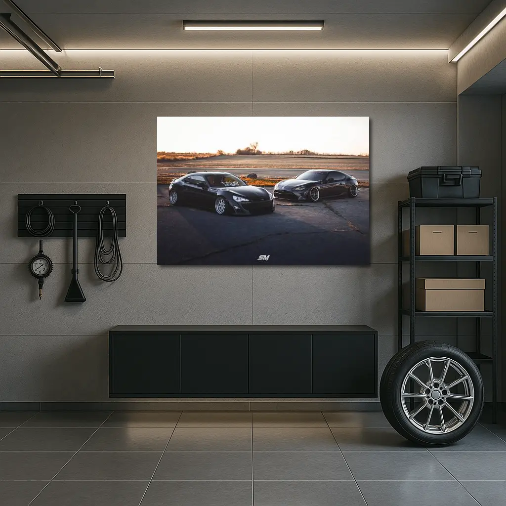 Toyota GT86 and GR86 Black Duo – Wall Art