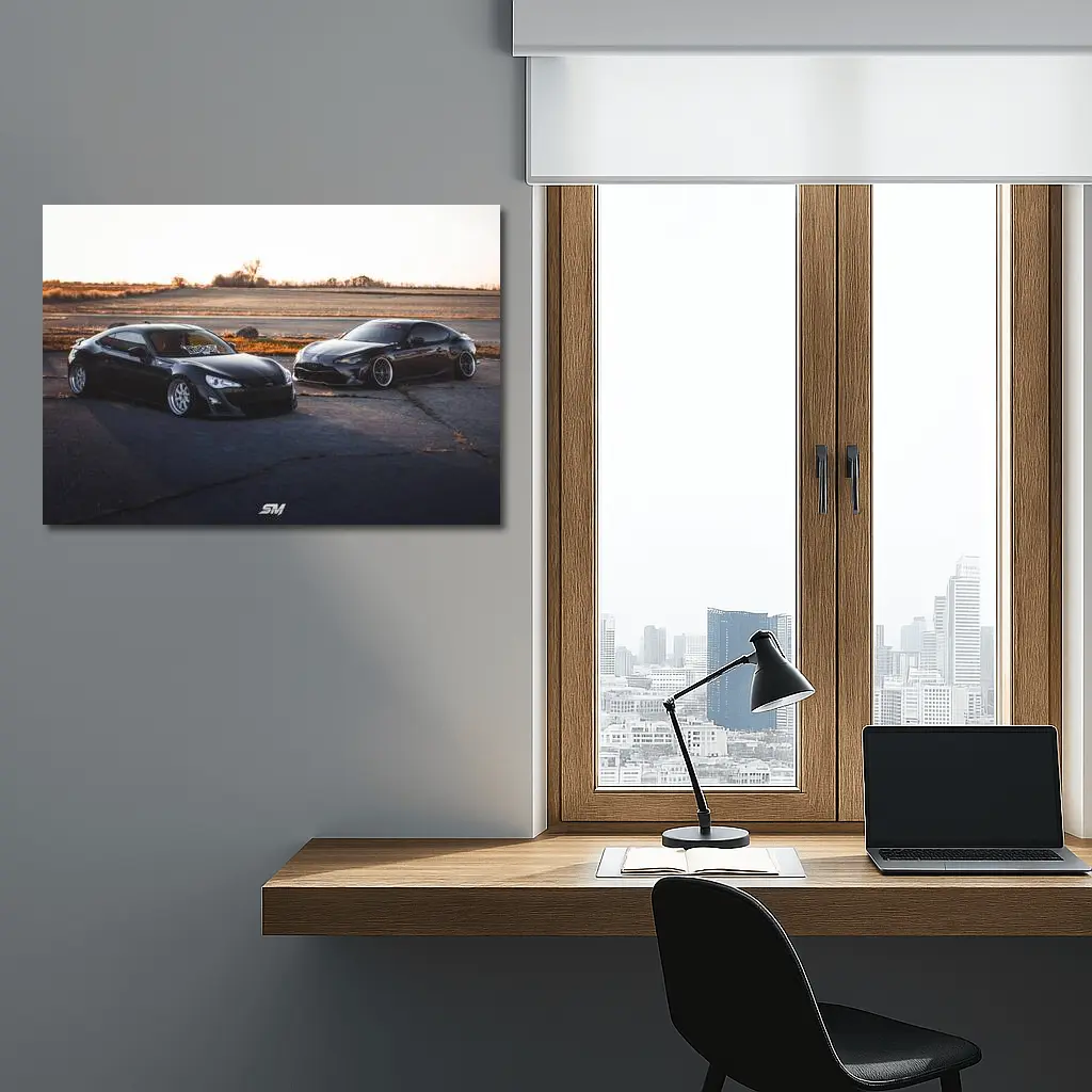 Toyota GT86 and GR86 Black Duo – Wall Art