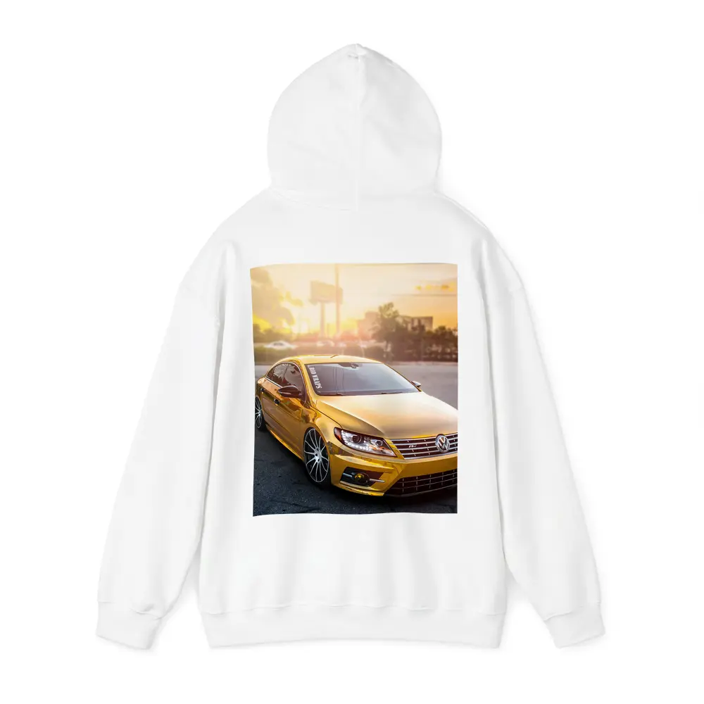 Gold Chrome Volkswagen CC Sunset Parking Lot – Hoodies