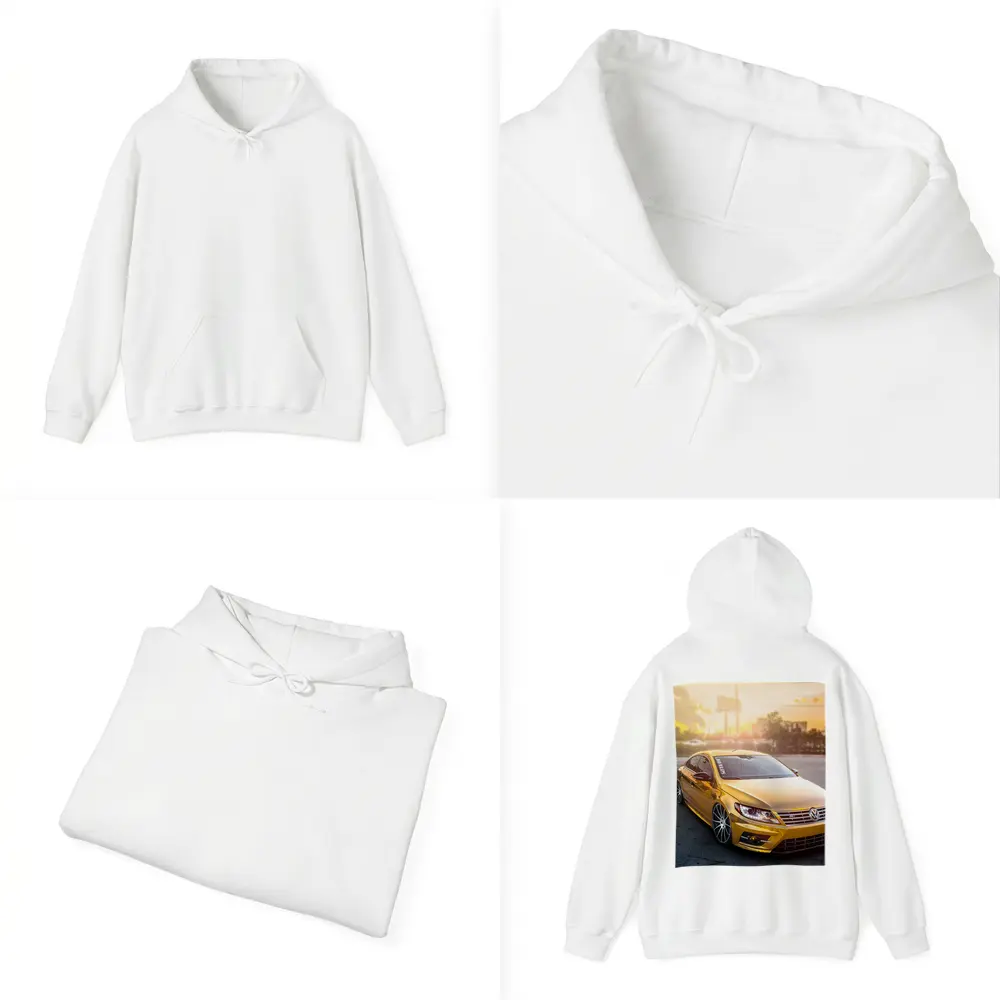 Gold Chrome Volkswagen CC Sunset Parking Lot – Hoodies