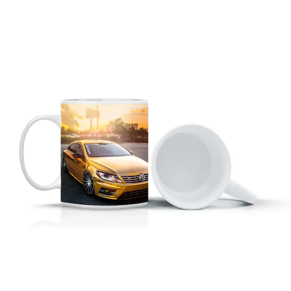 Gold Chrome Volkswagen CC Sunset Parking Lot – Mugs