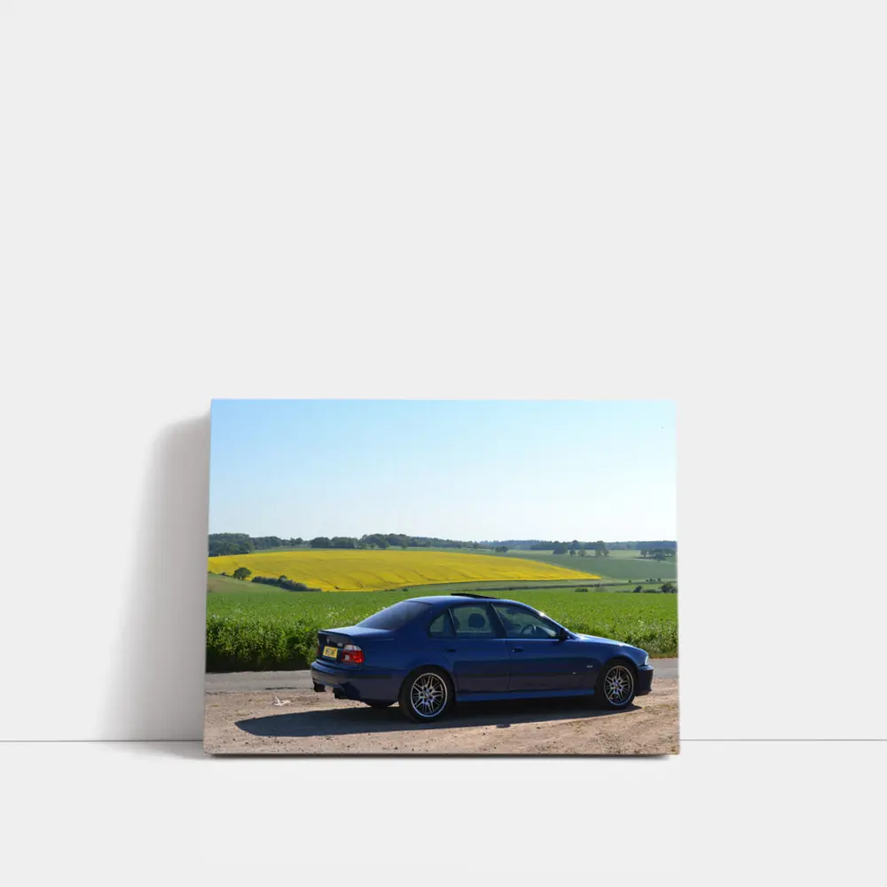 BMW M5 E39 Blue Sedan Country Fields – Wall Art