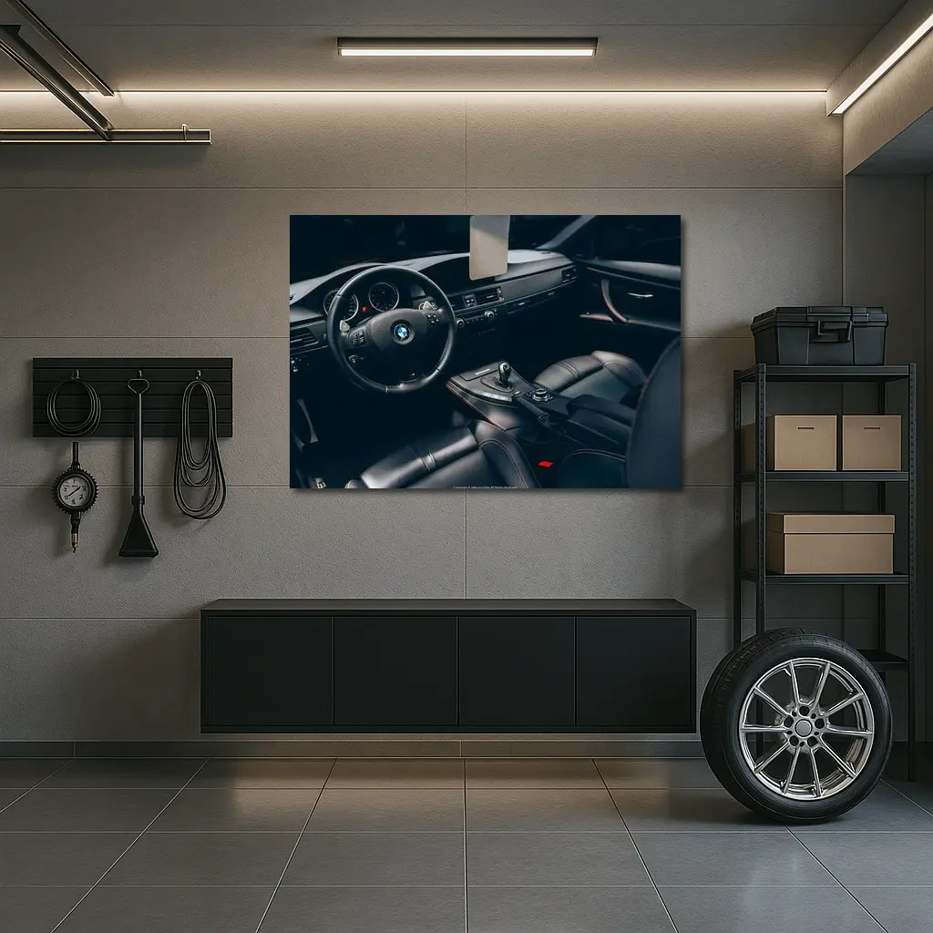 BMW M3 Interior Black Leather Cockpit – Wall Art