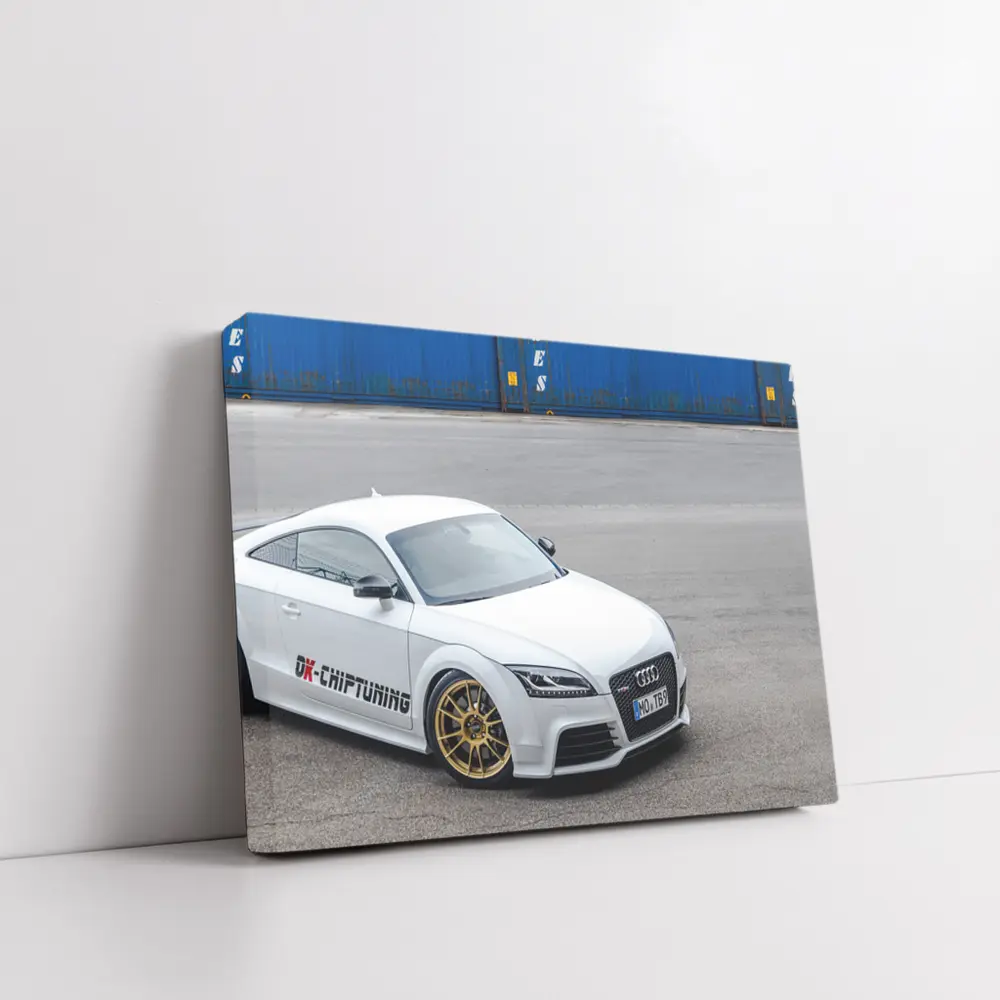 Audi TT RS White Coupe Industrial Background – Wall Art