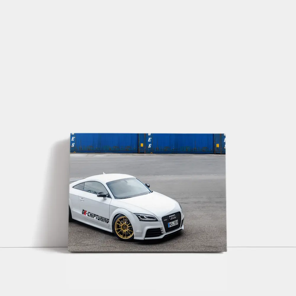 Audi TT RS White Coupe Industrial Background – Wall Art