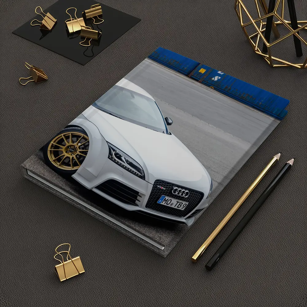Audi TT RS White Coupe Industrial Background – Notebooks