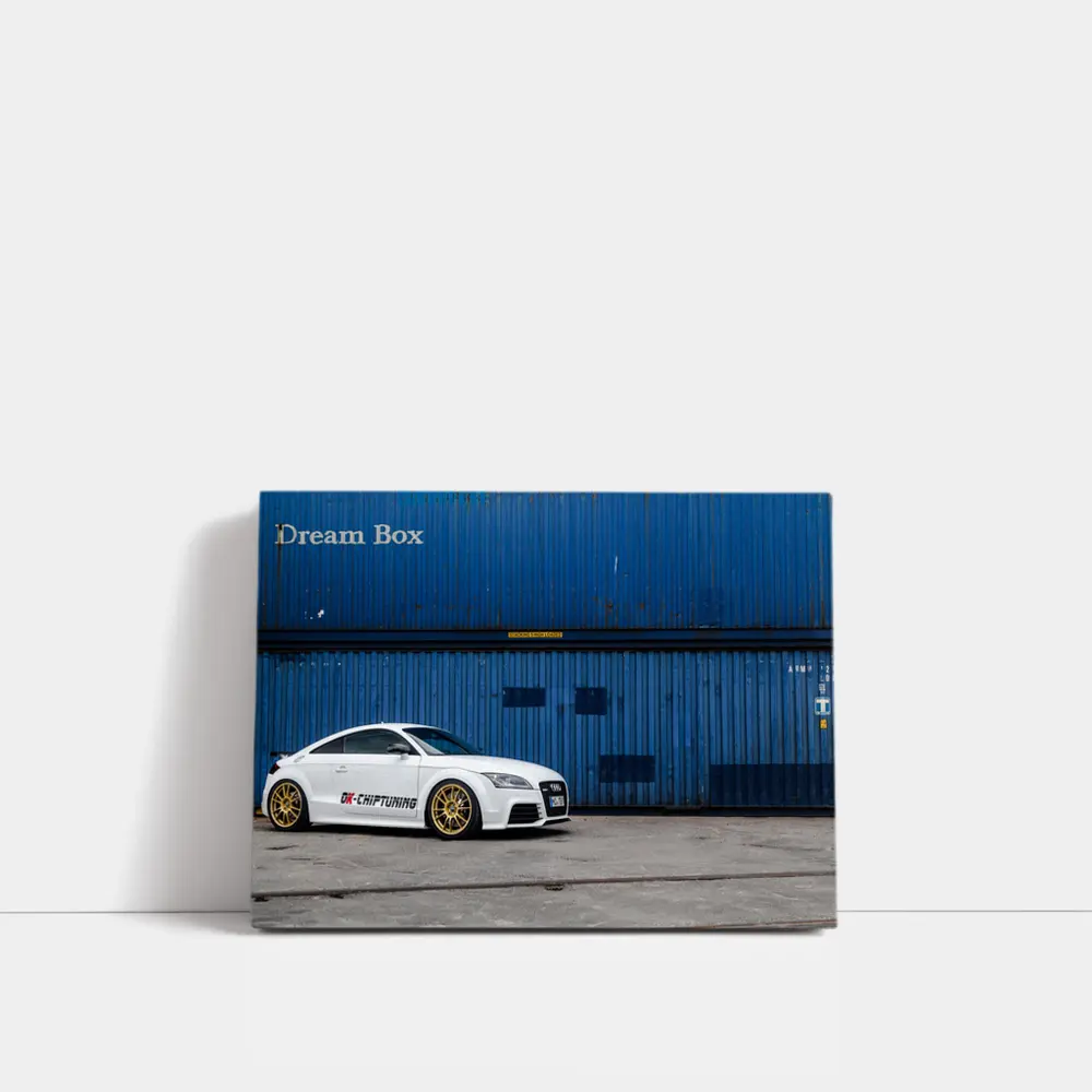 Audi TT White Coupe Blue Shipping Containers – Wall Art
